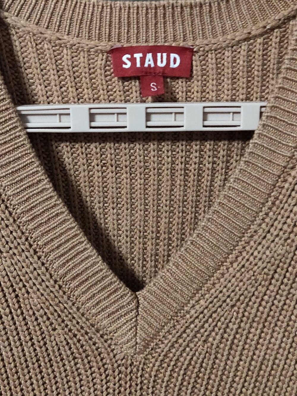 STAUD Carnation Balloon Sleeve Sweater Midi Dress In Camel Size Small - Picture 5 of 6